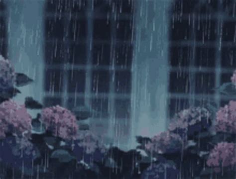 Anime Rain Aesthetic Garden GIF | GIFDB.com