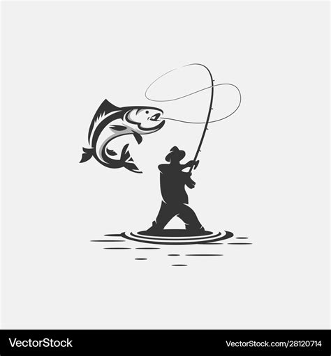 Fishing logo template Royalty Free Vector Image