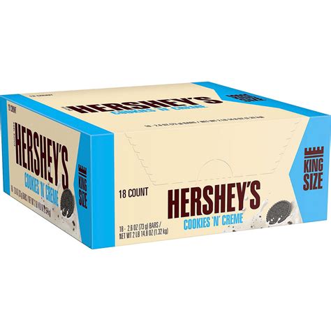 Hershey's Cookies 'n' Creme Candy Bars King Size, 2.6 Oz., 18 Count ...