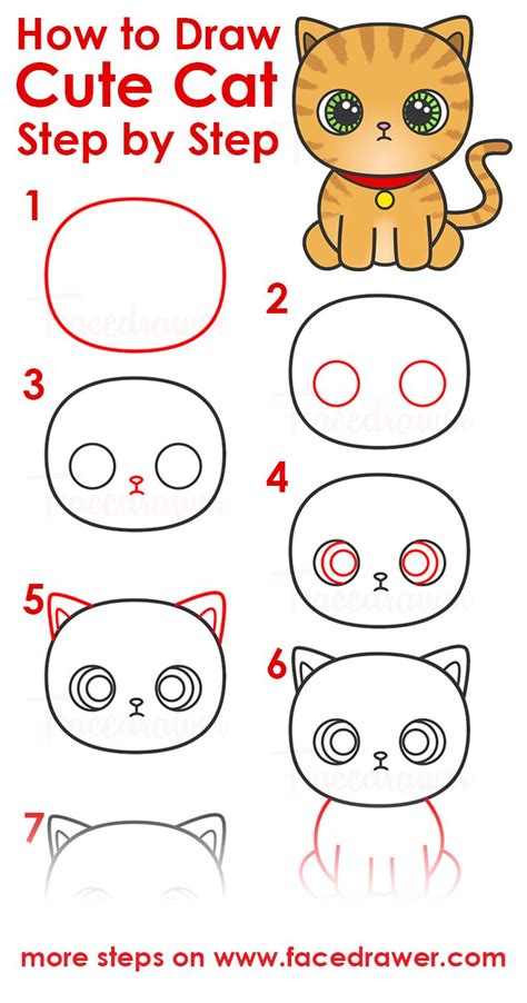 Learn how to draw cat. Today you can learn how to draw cute cat step by ...