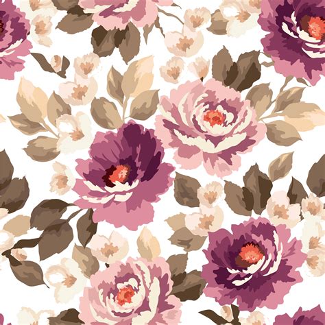 Floral Pattern Flower Art Background, Seamless, Design, Watercolor ...