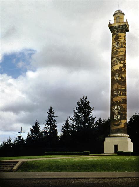 Vintage Photo Astoria Column Oregon Photograph by Marilyn Hunt - Fine ...