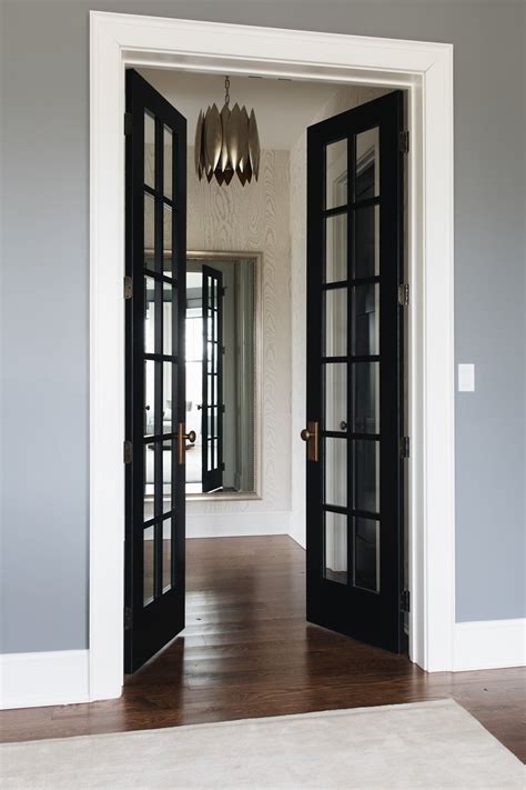 French doors interior, Black interior doors, Black french doors