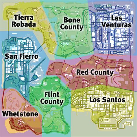 GTA San Andreas - Map of Counties by Unter-offizier on DeviantArt