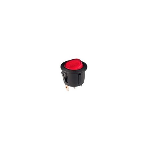 12V Round Rocker Switch Red | Illuminated Rocker Switch