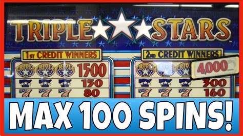 100 SPINS ON TRIPLE STARS SLOT MACHINE! MAX BET!!! - YouTube