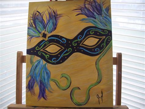 Mardi Gras Mask Acrylic Painting - Etsy