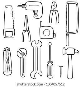 Vector Set Construction Tools Stock Vector (Royalty Free) 1304057512 ...