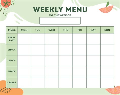 Blank Menu For Daycares - 10 Free PDF Printables | Printablee | Weekly ...