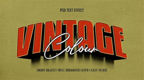 Premium PSD | 3d vintage editable text effect template