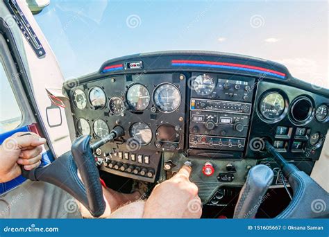 Cockpit of a Small Aircraft Stock Image - Image of compass, buttons ...