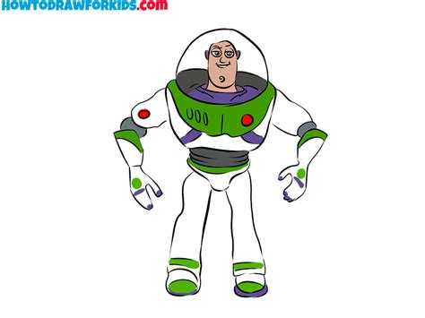 How to Draw Buzz Lightyear - Easy Drawing Tutorial For Kids