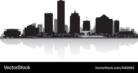 Milwaukee usa city skyline silhouette Royalty Free Vector