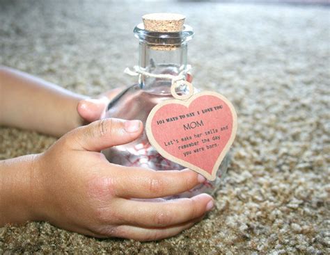 Gift for MOM 101 notes of thanks & love for Mom corked bottle with ...