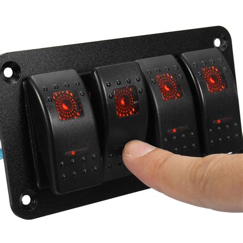 Universal 4 Gang LED Rocker Switch Panel Waterproof IP65 for 12V-24V RV ...