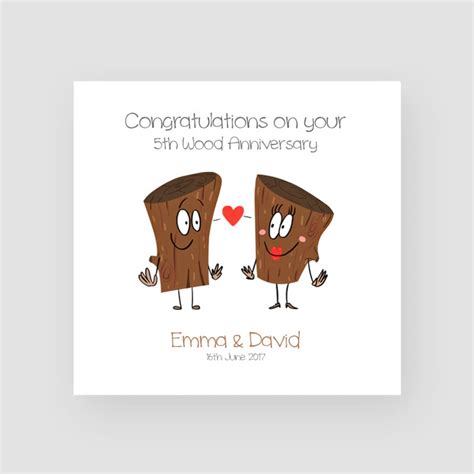 Personalised 5th Anniversary Card Wood Anniversary Card Funny 5th ...