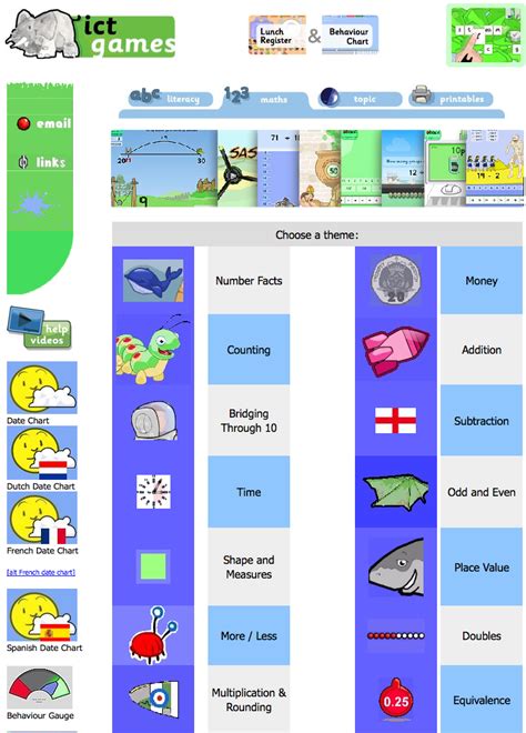 ICT Games: An extensive set of colourful interactive maths games ...