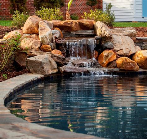 Natural Stone Waterfall Premier Pool Renovations | Swimming pool ...