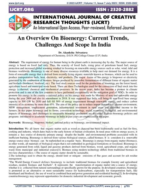 (PDF) An Overview On Bioenergy: Current Trends, Challenges And Scope In ...