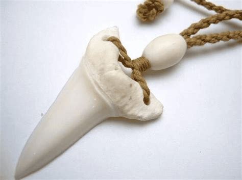 Hawaiian Shark Tooth Necklace - Authentic Carved Buffalo Bone - Hawaii Star