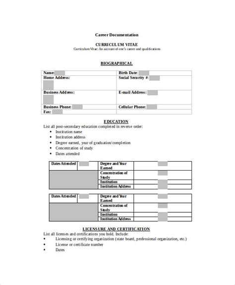 Free 8+ Sample Resume Templates In Ms Word with Blank Resume Templates ...