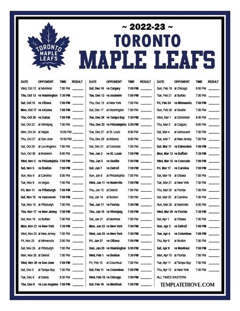 Todd Collins Info: Nhl Schedule 2023 24 Toronto Maple Leafs