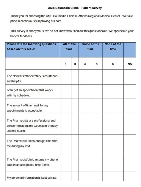 9+ Patient Satisfaction Survey Templates - Word, PDF, Google Docs ...