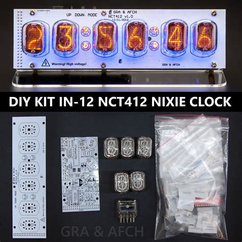 DIY KIT for IN-12 Nixie Tubes Clock with a Clear Acrylic Stand [SMF ...