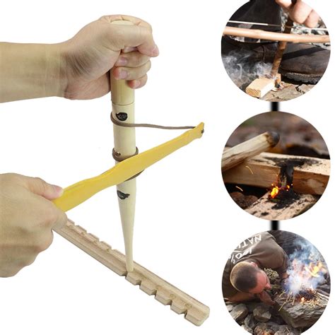 Bushcraft Bow Drill Kit Fire Starter Lighting Primitive Friction Fire ...