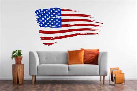 Waving Rugged American Flag Vinyl Wall Decal | Patriot99