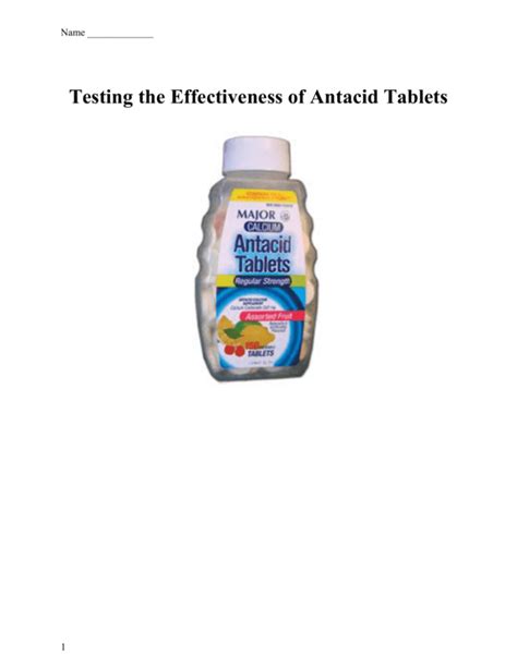 Testing the Effectiveness of Antacid Tablets