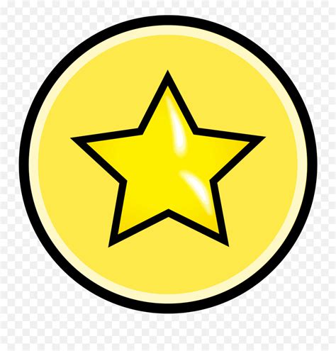 Button With Yellow Star Vector Clipart Image - Yellow Star In A Circle ...