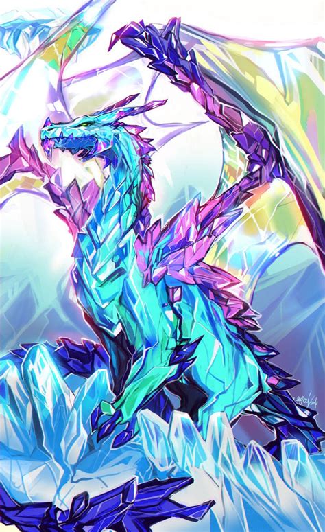 Crystal Dragon by Enijoi on DeviantArt | Mytologi, Ulv tegning, Idéer ...