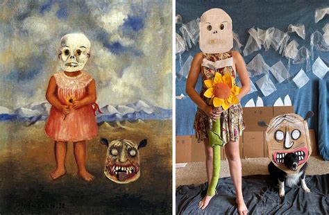 Girl with Death Mask, 1938 Girl with Finn Mask, 2021 Frida Kahlo ...