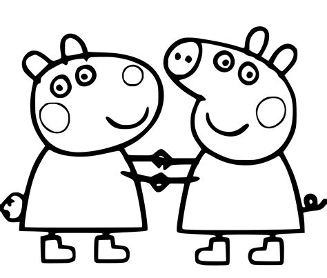 Peppa Pig and Suzy Sheep Coloring Page (Peppa Pig) #1170 | coloringlive.com