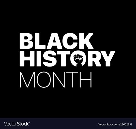 Black history month logo with the fist Royalty Free Vector