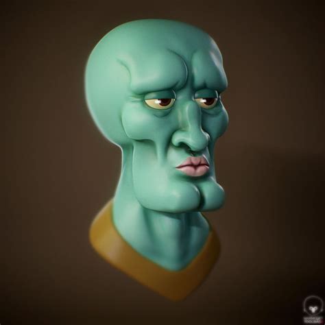 ArtStation - GIGACHAD SQUIDWARD | Squidward, Chad, 3d face