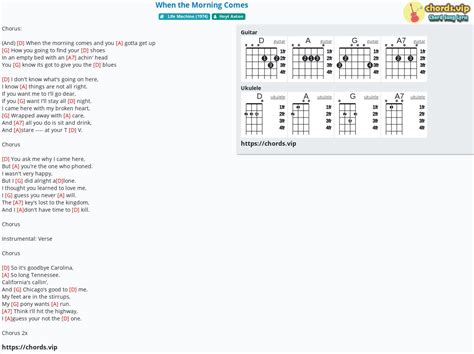 Chord: When the Morning Comes - tab, song lyric, sheet, guitar, ukulele ...