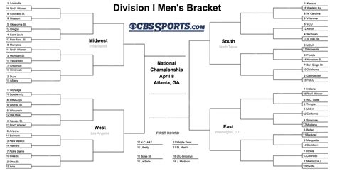 Cbs Ncaa Bracket Printable | Francesco Printable