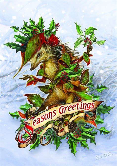 Mr. Hedgely's Yuletide Coat Card | Yule, Yuletide, Hedgehog christmas