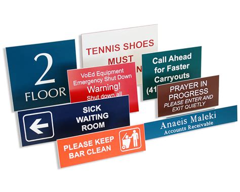 Custom Engraved Plastic Signs - Indoor & Outdoor Use