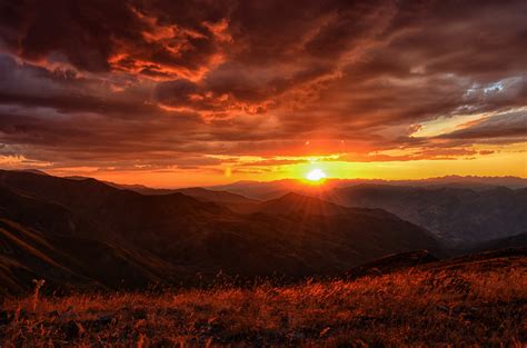 Sunset Landscape Mountains Clouds 4k Wallpaper,HD Nature Wallpapers,4k ...