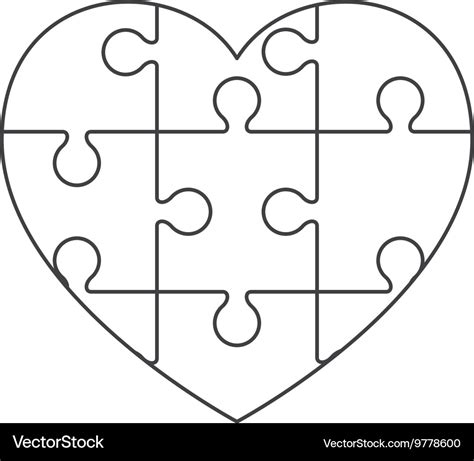 Heart Shaped Puzzle Template