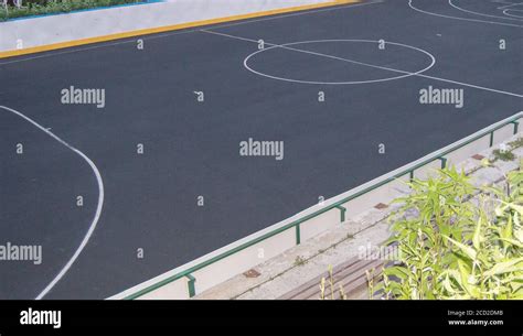 Sports field with markings for basketball and sports games, black ...