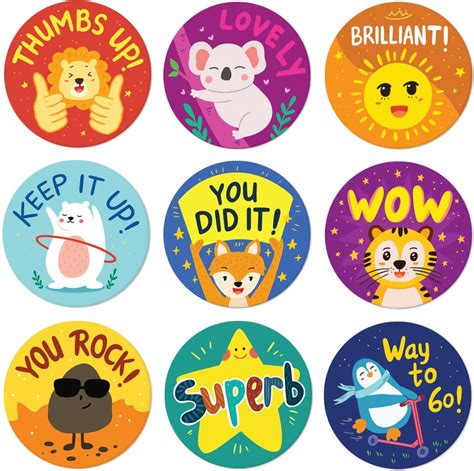 Buy Reward Stickers for Kids by Sweetzer & Orange - 1008 Stickers, 8 ...