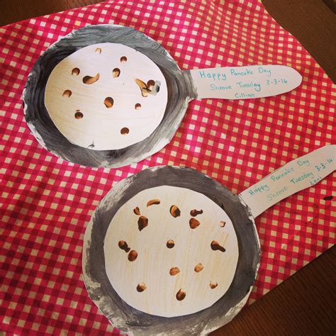 Pancake day craft for under 2's Paint frying pan shape, colour pancake ...