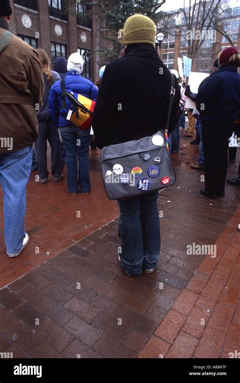 Anti-war protest on the campus of University of Michigan Stock Photo ...