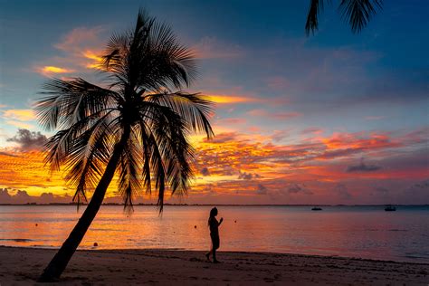 Silhouette of Woman Standing on Beach during Sunset · Free Stock Photo