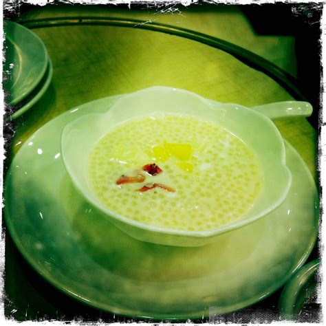 sago dessert. fruit + tiny tapioca balls in a coconut milk-base chilled ...