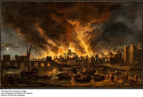 The Great Fire of London, 1666.